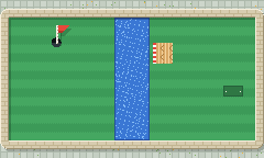 Today's first hole, Kicker, drawn in pixels